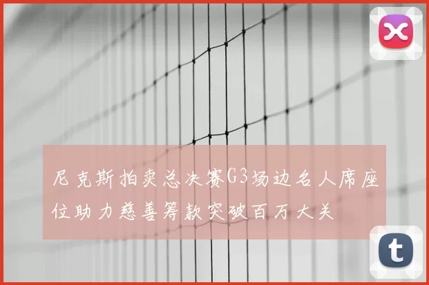 尼克斯拍卖总决赛G3场边名人席座位助力慈善筹款突破百万大关
